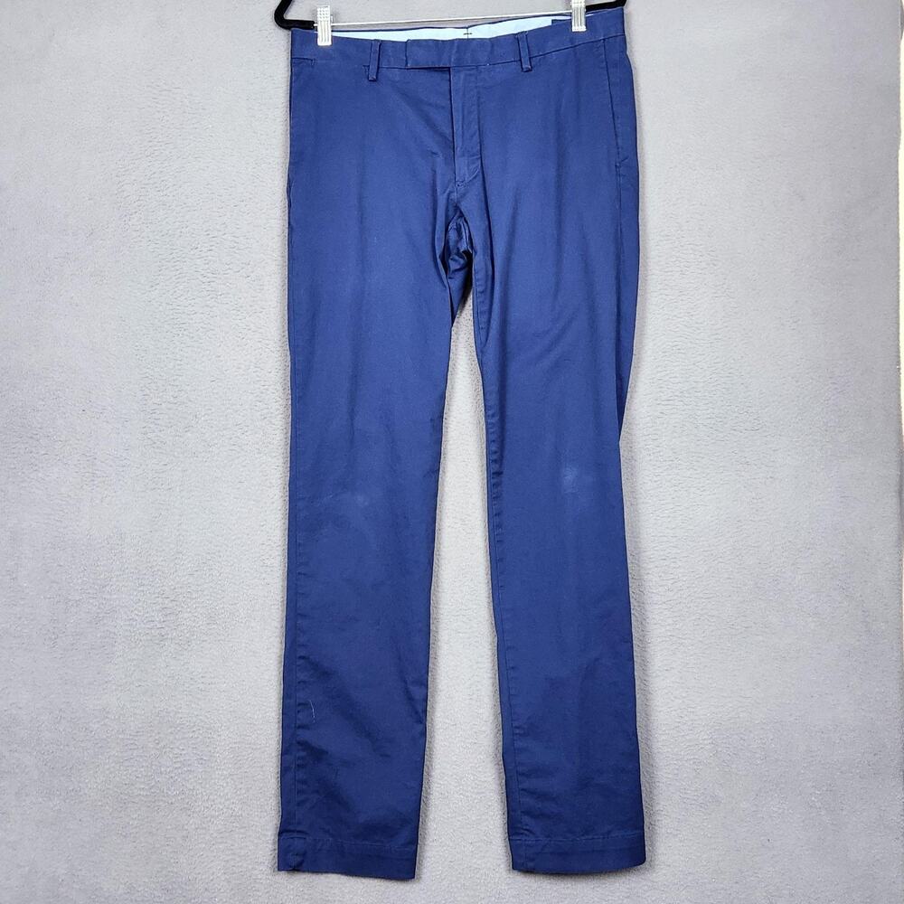 Polo Ralph Lauren Pants Mens 32x34 Blue Stretch Slim Fit Chino Twill Casual